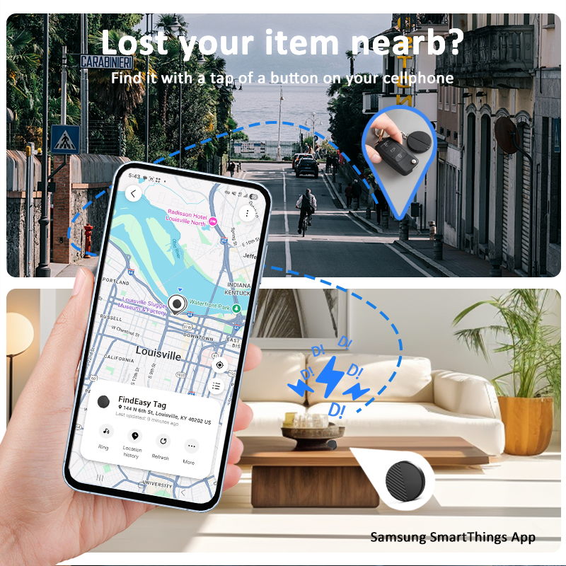 Smart tag Tracker Samsung smart tag Bluetooth GPS Locator for Keys Luggage bag tag Finder Works with Samsung SmartThings P19