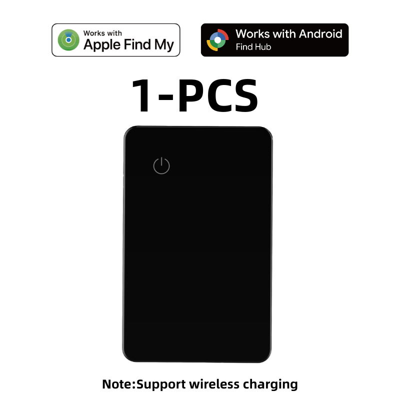 Ultra-Thin 0.08" Rechargeable Wallet Tracker - Glass Design, IP67 Waterproof & Universal