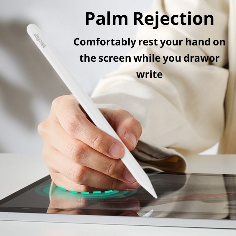 Micflip Apple Pencil compatible with iPad 2018-2026 work with Findmy App with Tilt Sensitivity for iPad Pro 12.9/11 Air 5/4 Mini 6/5