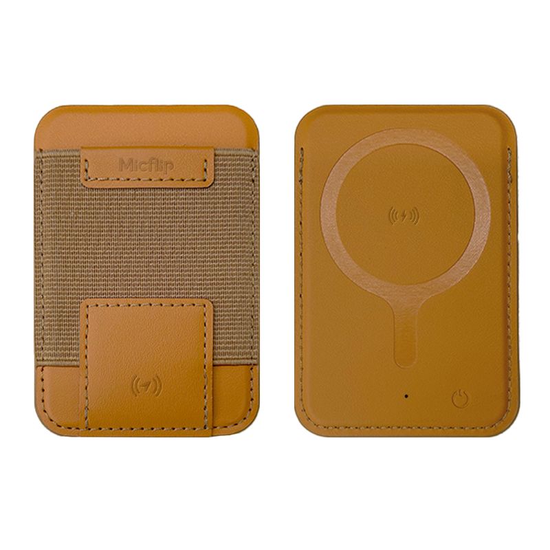 Tarjetero magnético rastreable Micflip, billetera de cuero MagSafe para iPhone 17/16/15/14. Compatible solo con Find My iOS.