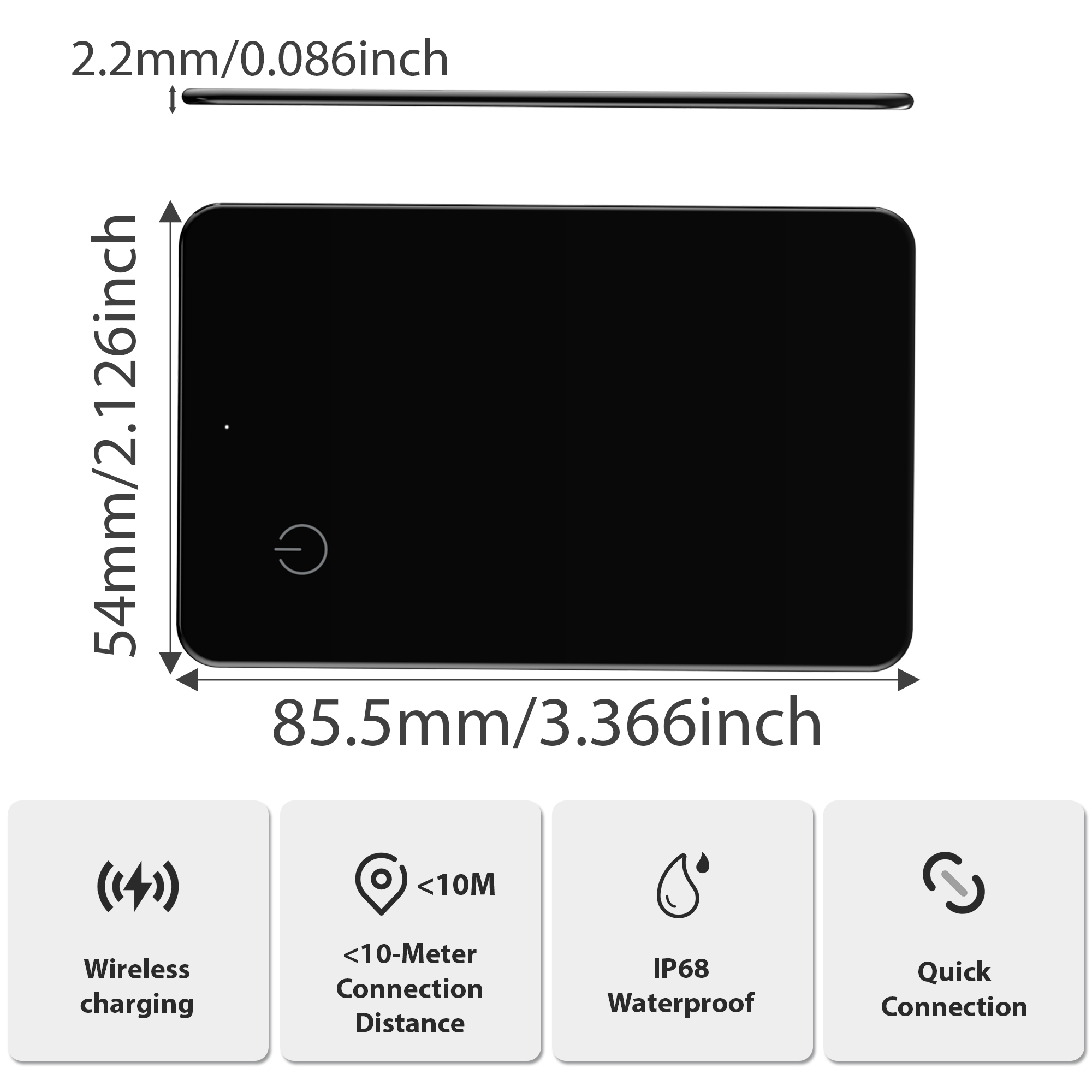 Smart Ultra Thin Wallet Tracker Card for Apple/android Dual System Key Luggage Gps Locator Tag Works with Google Find My Device P04-5