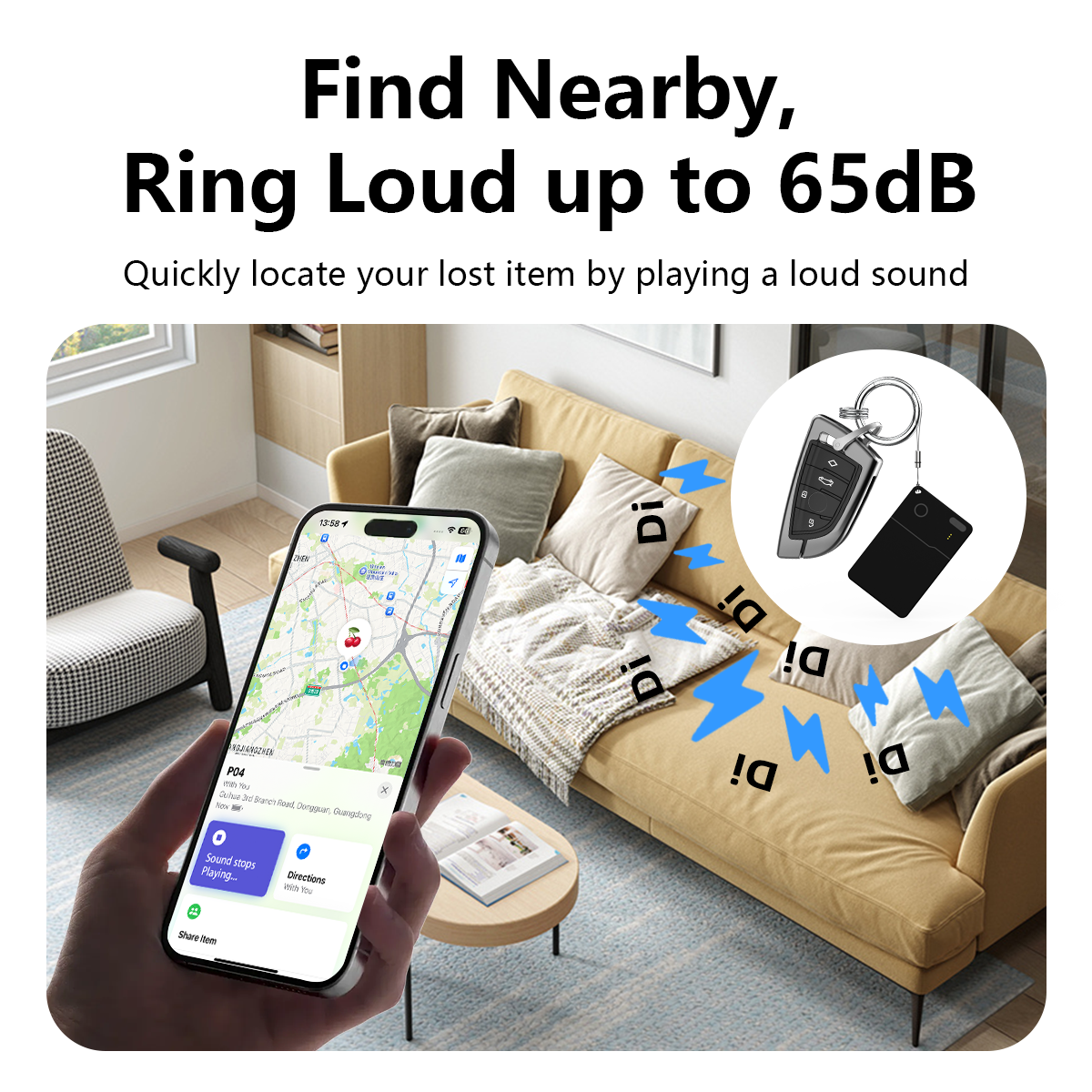 Universal Wireless Charging Wallet Tracker Card | Works with Apple Find My & Android Find Hub Micflip P28