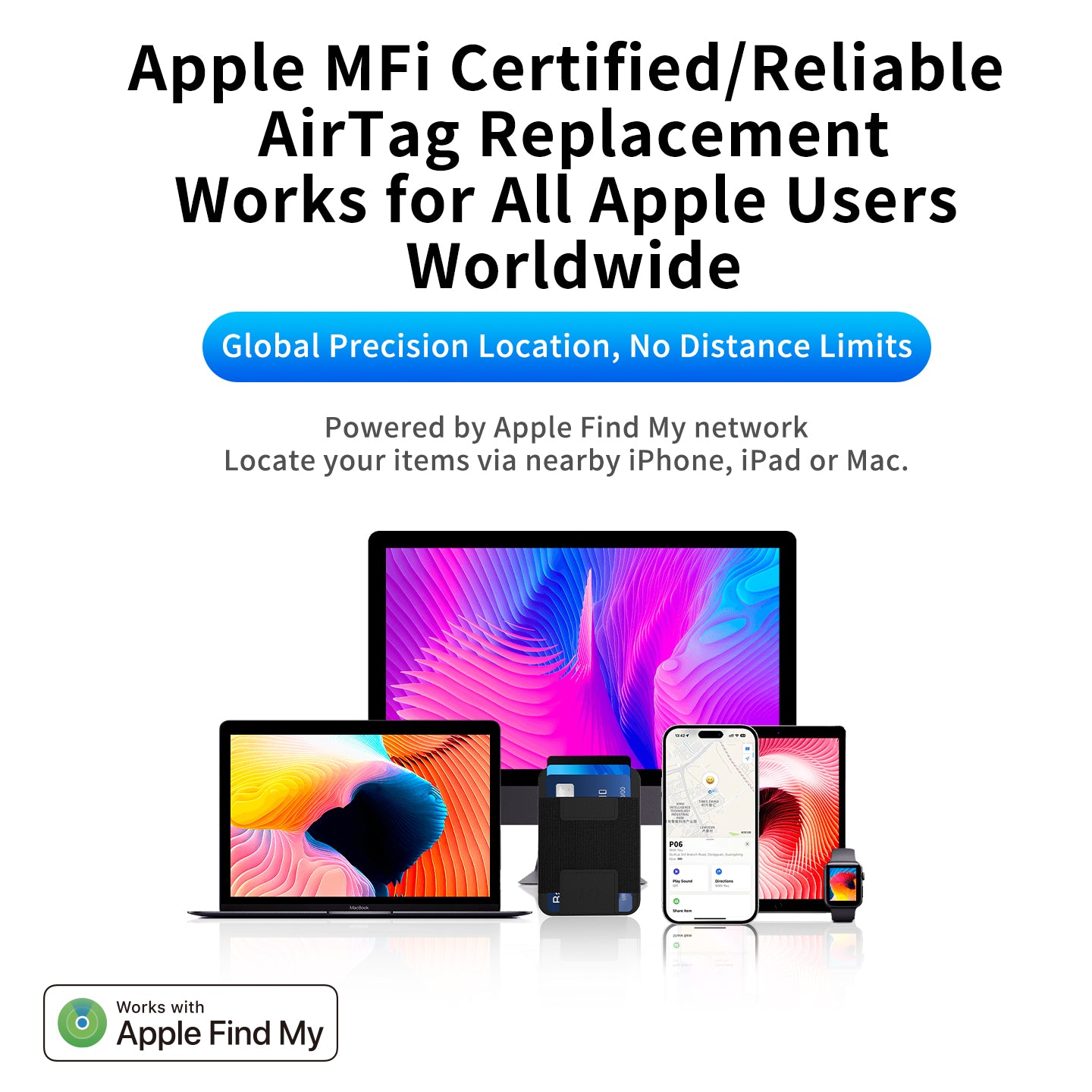 MagSafe Magnetic Wallet Card Holder with Apple Find My