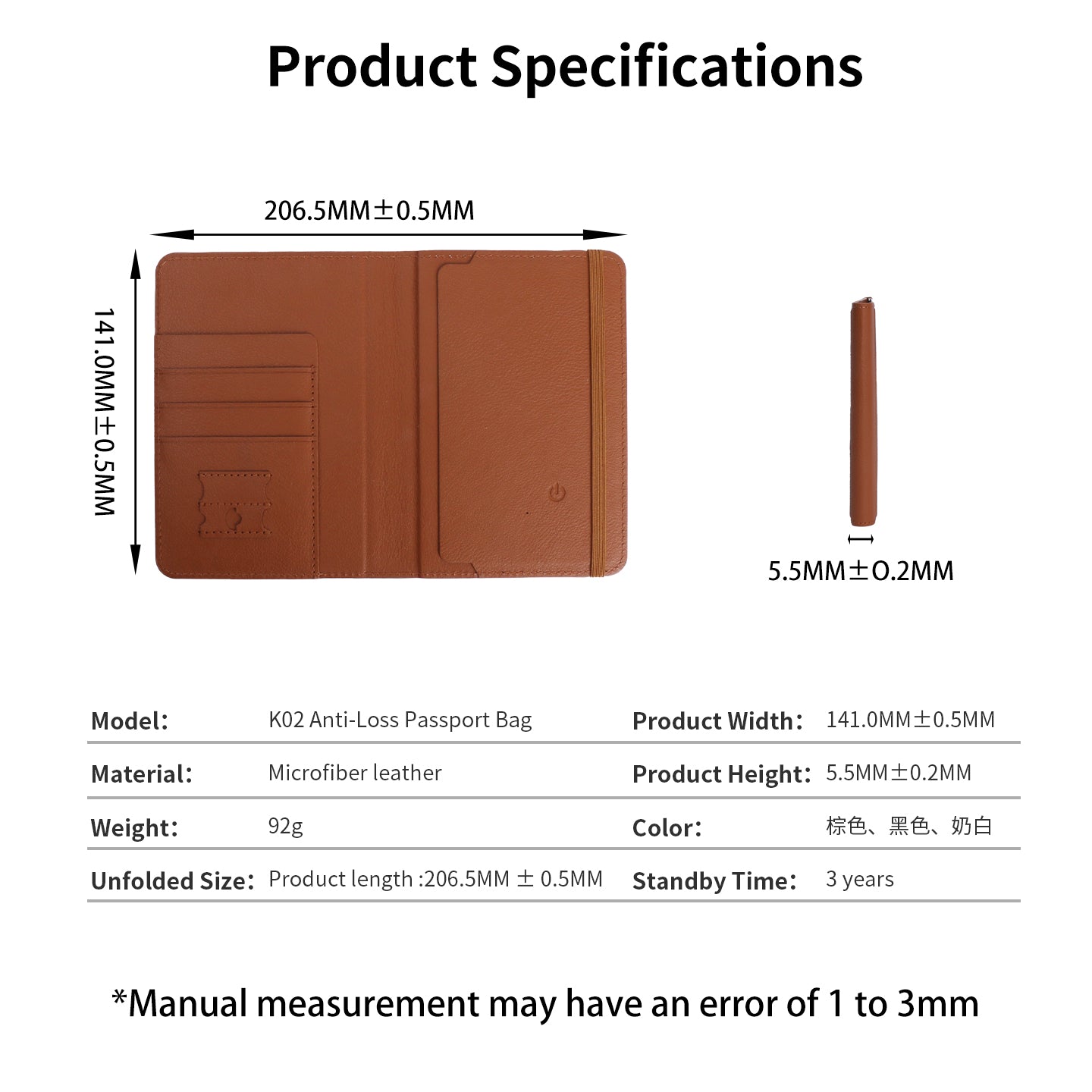 Smart Anti-Loss Travel Passport Holder - Apple Find My Certified, Global Positioning GPS Tracker Wallet
