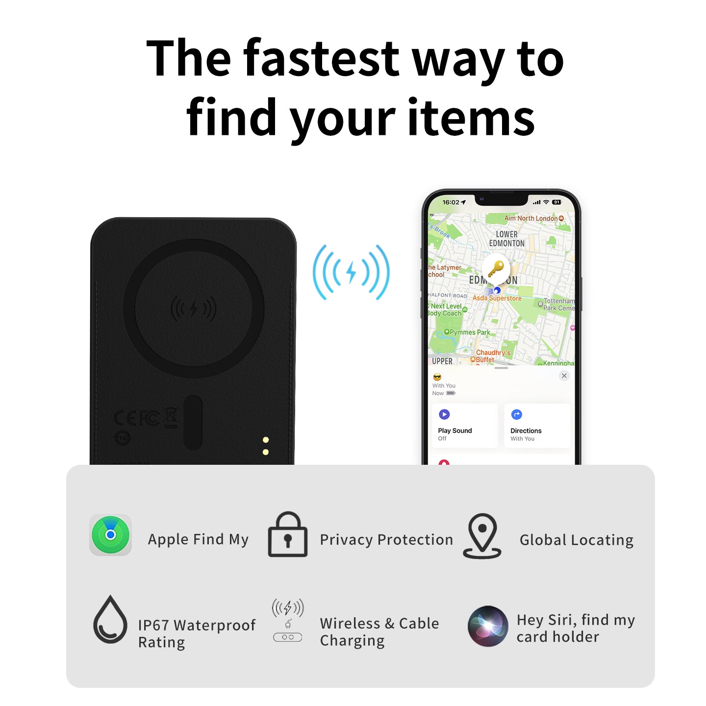 MagSafe Magnetic Wallet Card Holder with Apple Find My