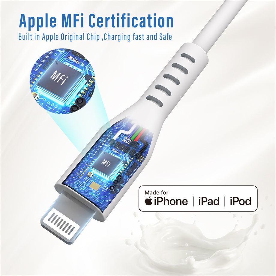 新着 MFi認証 液体シリコン CL USBケーブル 急速充電 Apple充電ケーブル用