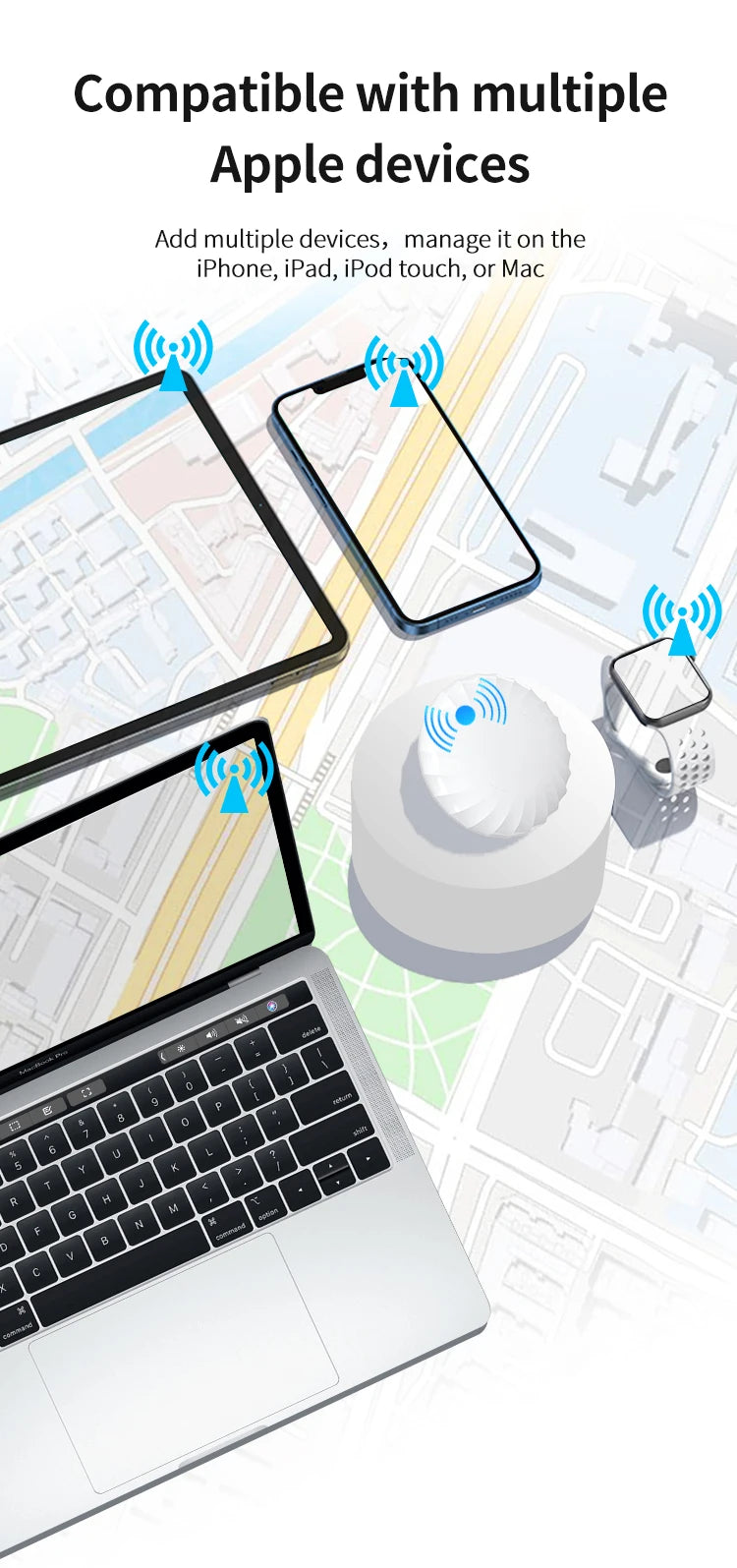 Localizador de ubicación GPS con certificación Apple MFi