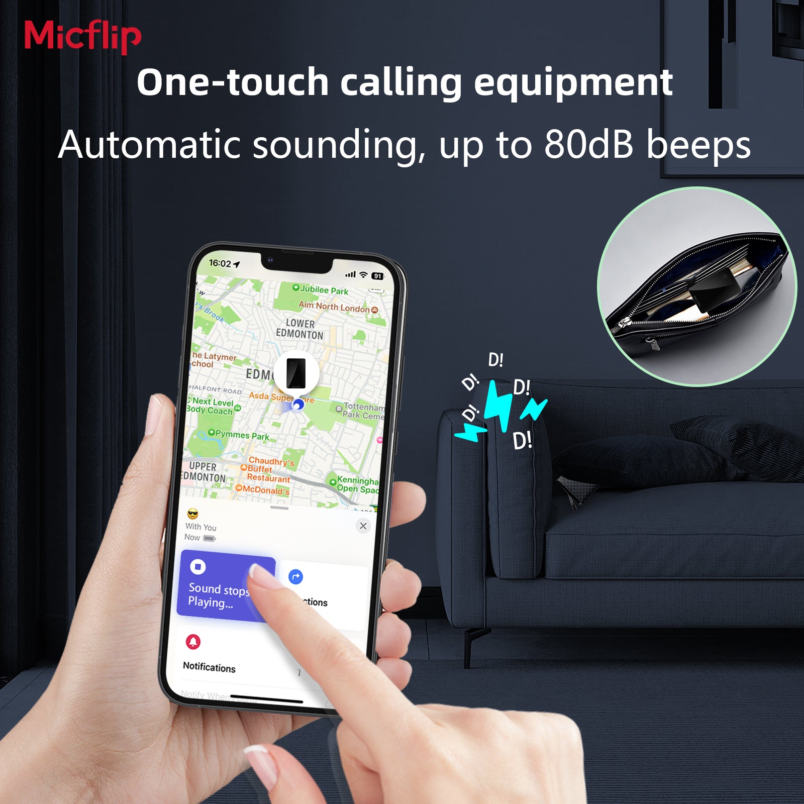 Ultra-Thin 0.08" Rechargeable Wallet Tracker - Glass Design, IP67 Waterproof & Universal