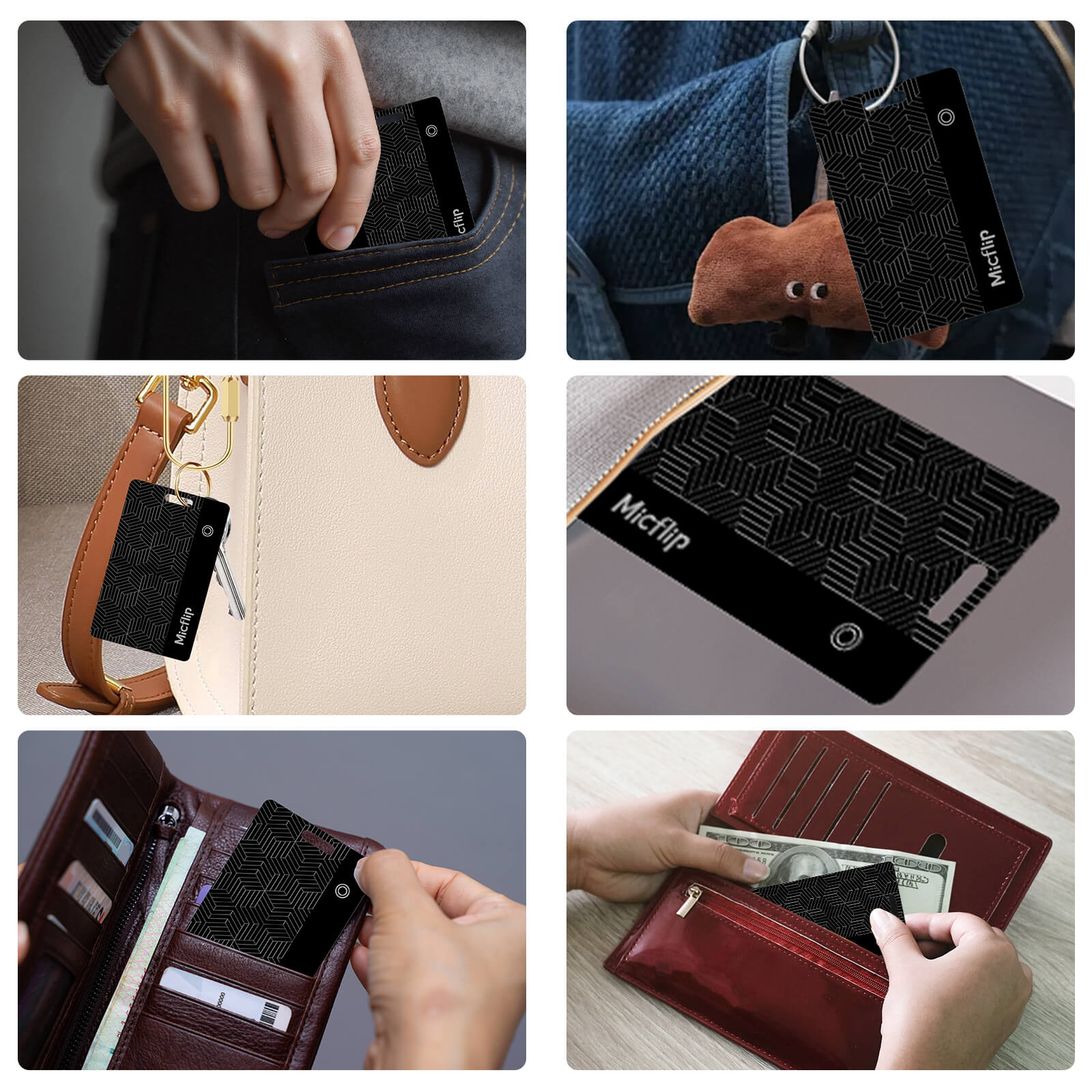 Micflip Ultra-Thin Wallet Tracker Card
