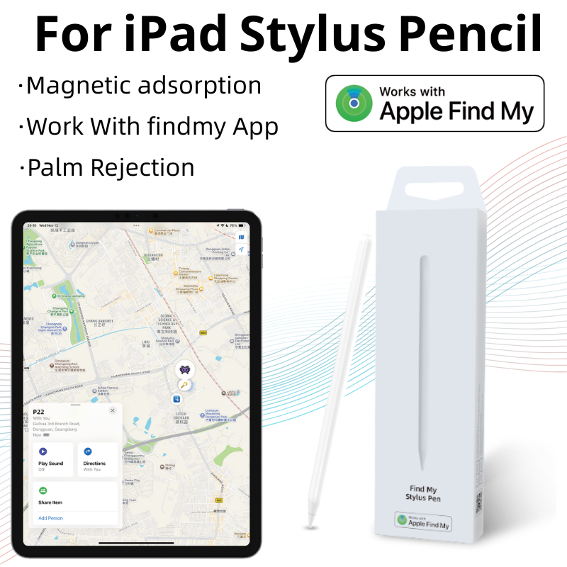 Micflip Apple Pencil compatible con iPad 2018-2025 funciona con la aplicación Findmy con sensibilidad a la inclinación para iPad Pro 12.9/11 Air 5/4 Mini 6/5