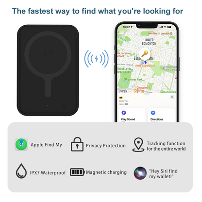 Micflip Smart MagSafe Wallet with Apple 'Find My' Tracking - Ultra-Thin Magnetic Card Holder & GPS Tracker (Rechargeable)