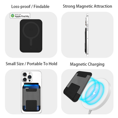 Tarjetero magnético rastreable Micflip, billetera de cuero MagSafe para iPhone 17/16/15/14. Compatible solo con Find My iOS. 