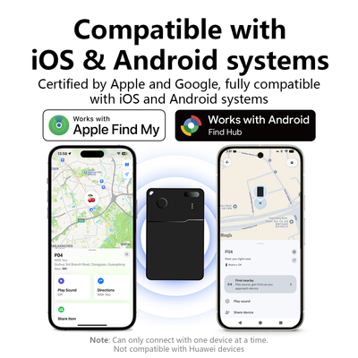 Universal Wireless Charging Wallet Tracker Card | Works with Apple Find My & Android Find Hub Micflip P28