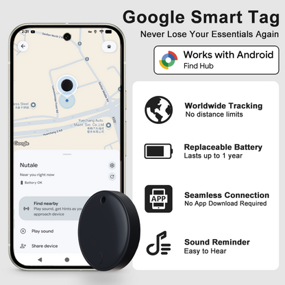 Smart GPS Tracker Mini Tag for Google Find My APP Anti Lost Reminder Device Android Locator Car Key Pet Kids Finder