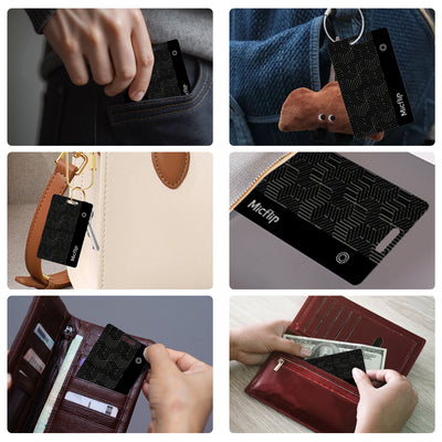 Ultra-Thin Rechargeable Wallet Tracker Card | Works with Apple Find My & Global Positioning Micflip p10