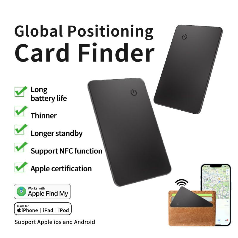 Wireless charging tracking location wallet tracker card Works with Apple Find My (iOS Only)