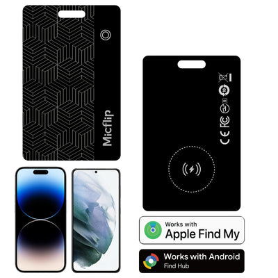Ultra-Thin Rechargeable Wallet Tracker Card | Works with Apple Find My & Global Positioning Micflip p10