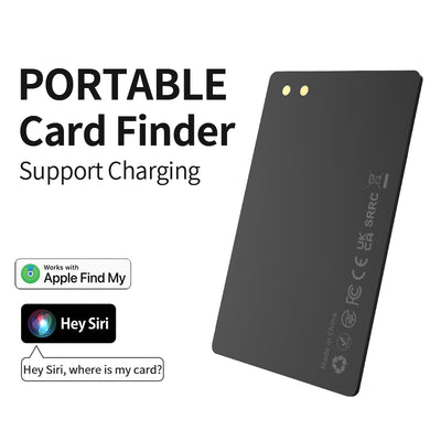Wallet Finder Tracking Smart Tag iPhone Find My Bluetooth Device Ultra-thin Card power pin charger with Apple Find My App (Only iOS)