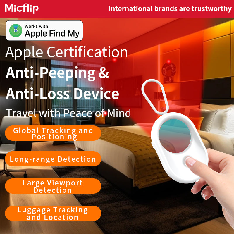 Micflip Luggage Tracker Portable Camera Detector, Explore the World Worry-Free,Travel Essentials S05