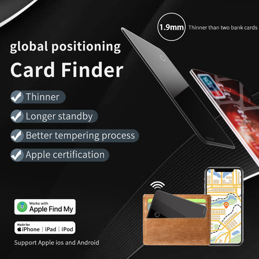 Bluetooth Ultrathin Wallet Finder Card Magnetic Charging Tracker Card Works with Apple Find My (iOS Only) Smart Finder Card