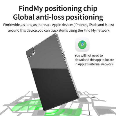 Micflip 2-in-1 Ultra-Slim Wallet Power Bank & Item Finder Apple Find My Certified 1480mAh Emergency Battery with Integrated Lightning Cable