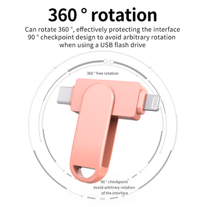 Unidad flash con puertos Lightning/Tipo C/USB A con certificación MFi de Apple: amplíe el almacenamiento de su iPhone/iPad/Android/Harmony OS y haga copias de seguridad de sus archivos de forma segura. 