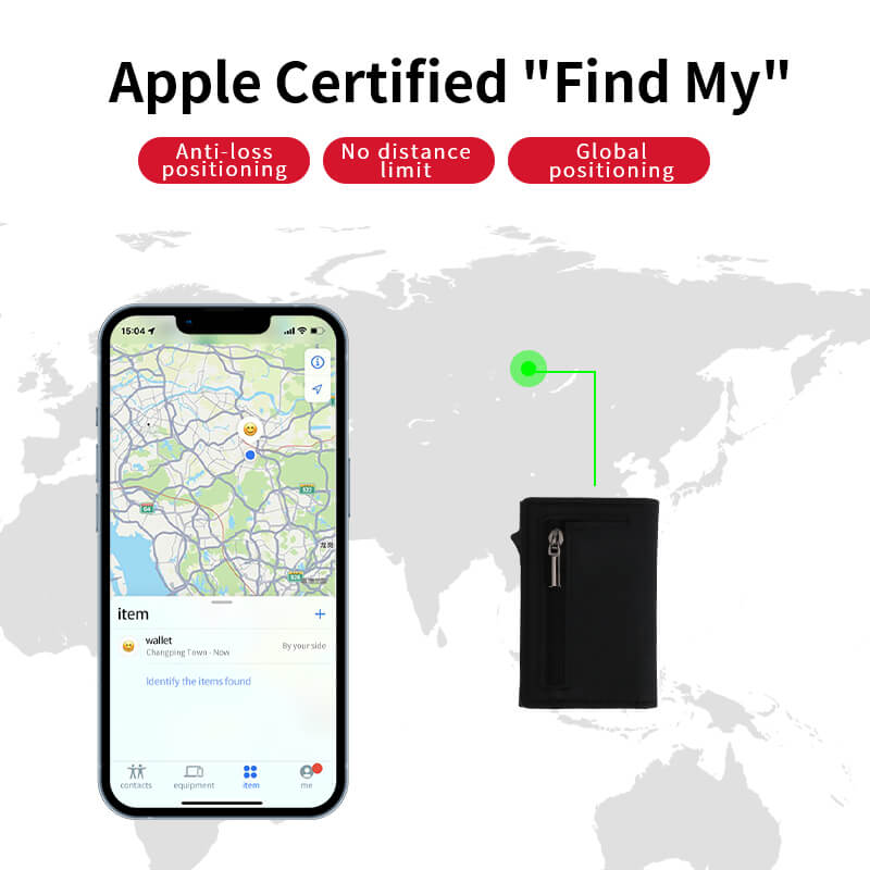 Cartera Magsafe para negocios, resistente tarjetero magnético, cartera minimalista emergente, funda de cuero para tarjetas bancarias, compatible con la aplicación Find my P15