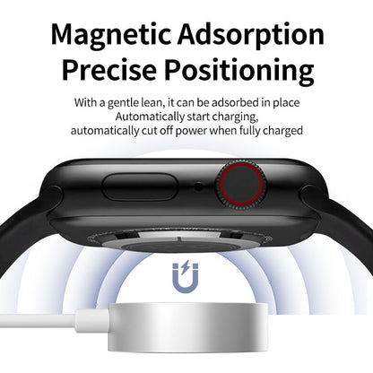 Cargador inalámbrico magnético para iWatch, cable USB portátil, para iWatch Series 1~10 SE Ultra, cable de carga magnético inalámbrico USB-C blanco 