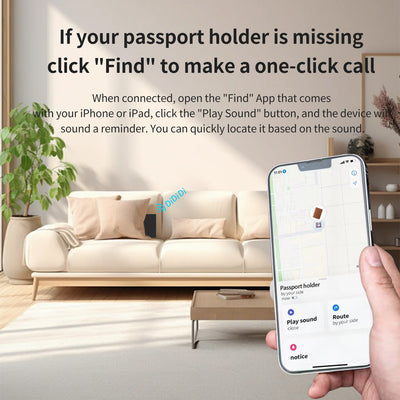 Smart Anti-Loss Travel Passport Holder - Apple Find My Certified, Global Positioning GPS Tracker Wallet