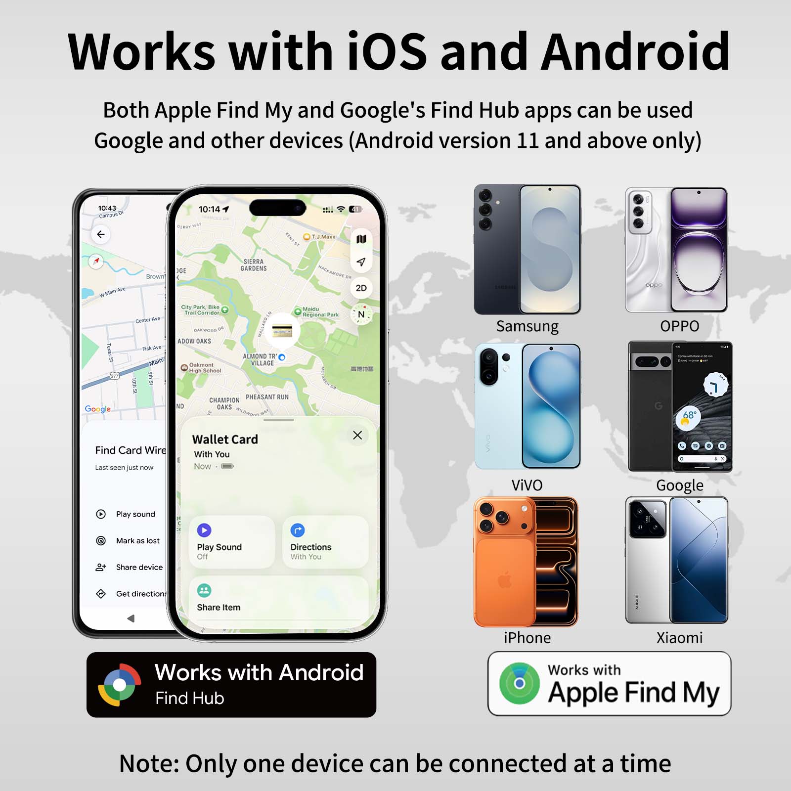 Ultra-Thin Rechargeable Wallet Tracker Card | Works with Apple Find My & Global Positioning Micflip p10