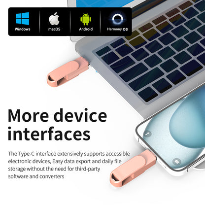 Unidad flash con puertos Lightning/Tipo C/USB A con certificación MFi de Apple: amplíe el almacenamiento de su iPhone/iPad/Android/Harmony OS y haga copias de seguridad de sus archivos de forma segura. 