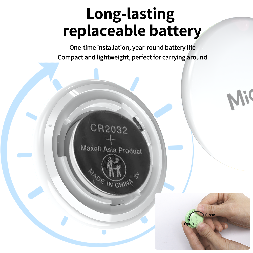 Mini rastreador GPS inteligente para iOS o Android. Etiqueta de seguimiento Bluetooth. Localizador de artículos que funciona con la aplicación Find My de iOS o Find Hub de Google. 