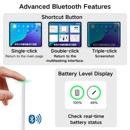 Micflip Apple Pencil compatible con iPad 2018-2025 funciona con la aplicación Findmy con sensibilidad a la inclinación para iPad Pro 12.9/11 Air 5/4 Mini 6/5 