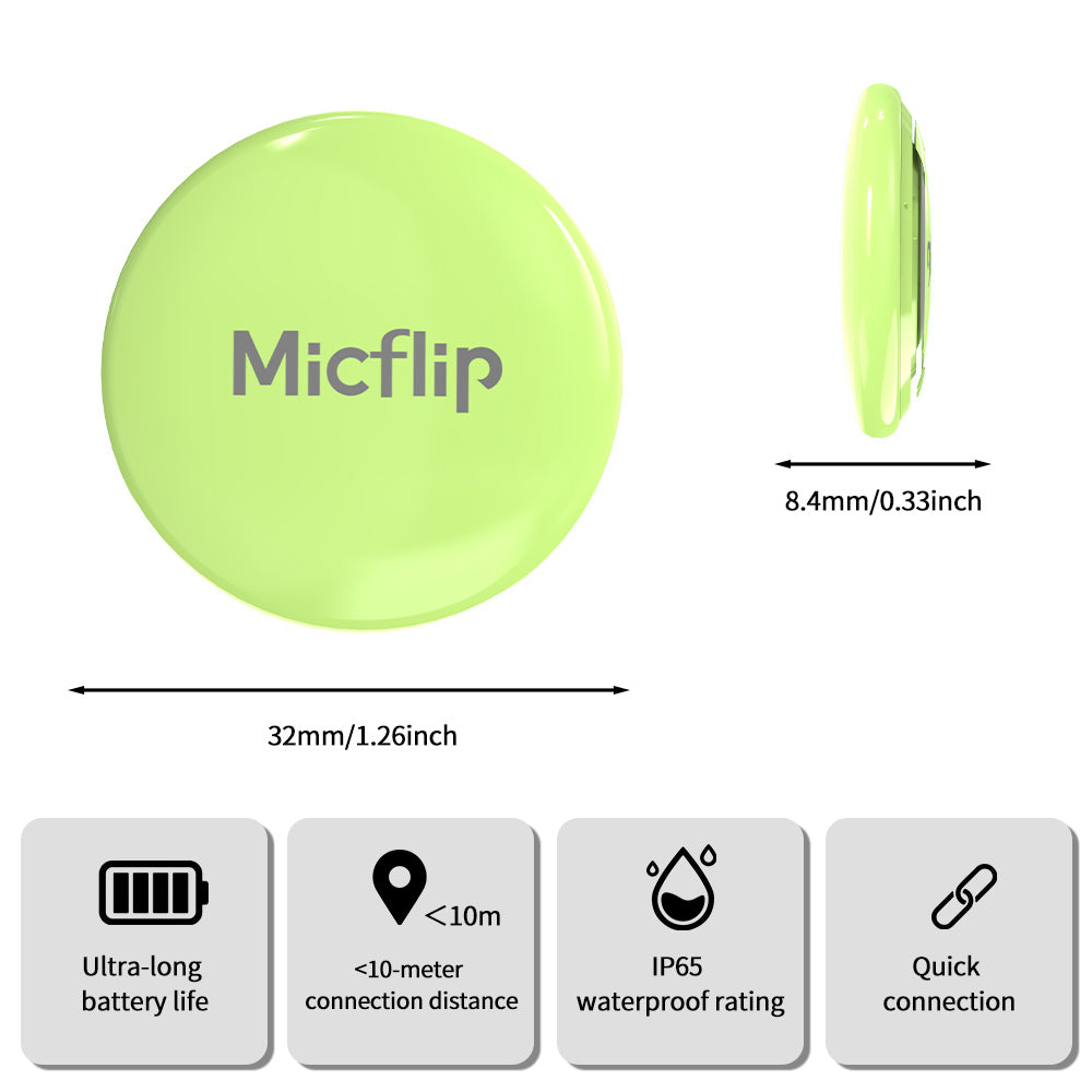 Mini rastreador GPS inteligente para iOS o Android. Etiqueta de seguimiento Bluetooth. Localizador de artículos que funciona con la aplicación Find My de iOS o Find Hub de Google. 