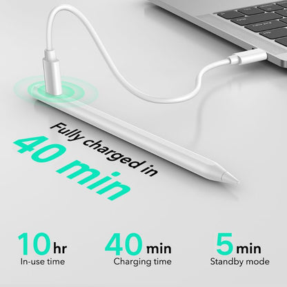 Micflip Apple Pencil compatible con iPad 2018-2025 funciona con la aplicación Findmy con sensibilidad a la inclinación para iPad Pro 12.9/11 Air 5/4 Mini 6/5 