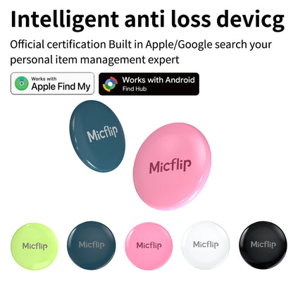 Mini rastreador GPS inteligente para iOS o Android. Etiqueta de seguimiento Bluetooth. Localizador de artículos que funciona con la aplicación Find My de iOS o Find Hub de Google. 