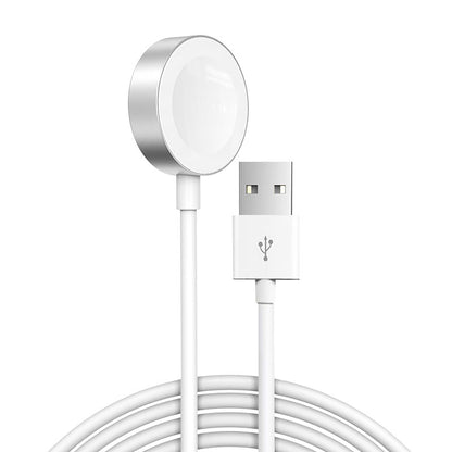 Cargador inalámbrico magnético para iWatch, cable USB portátil, para iWatch Series 1~10 SE Ultra, cable de carga magnético inalámbrico USB-C blanco 