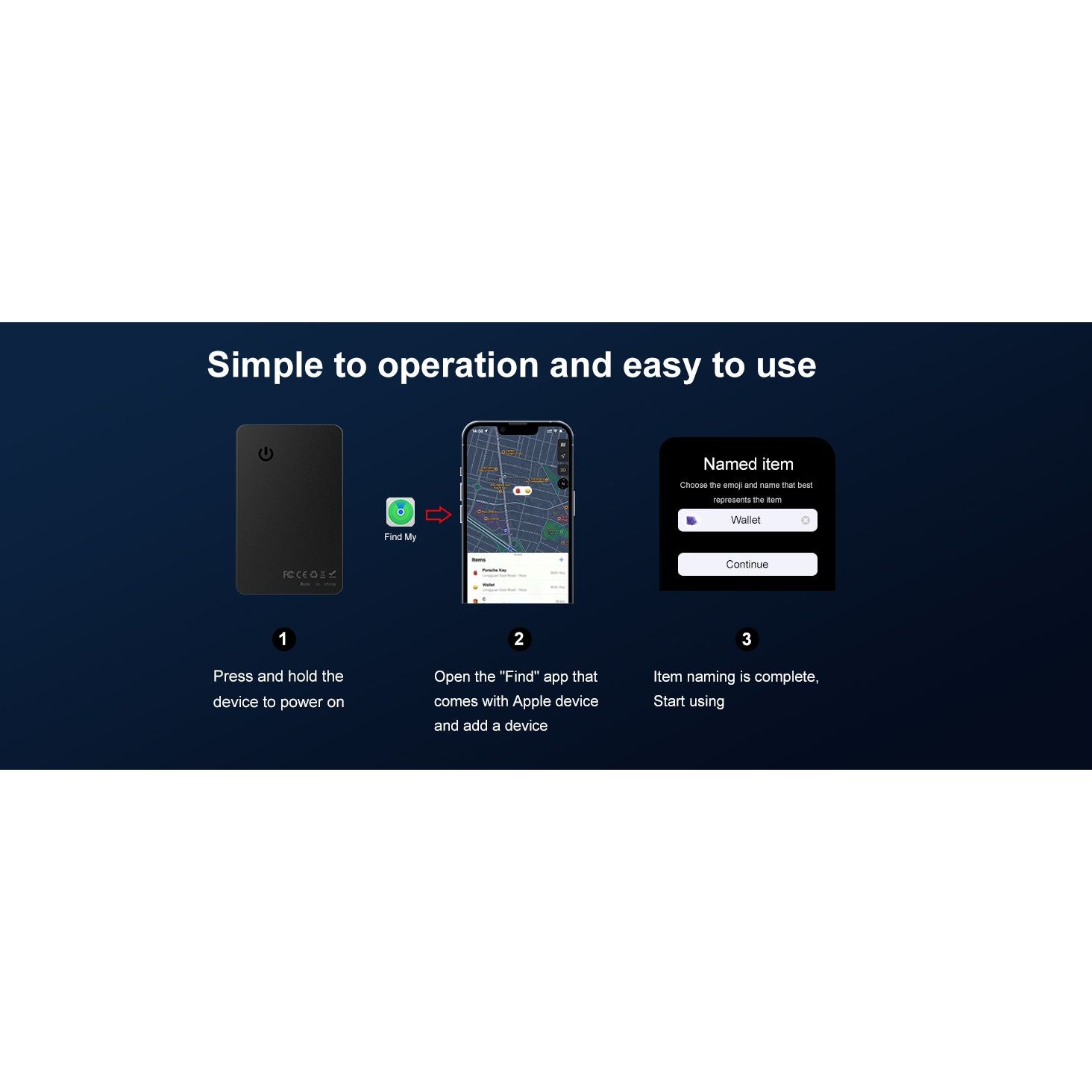 Wallet Tracker Apple MFi Certified Card Tracker for Wallets or Backpacks Up to 30 Months Battery Life IP67 Waterproof Ultra Thin Compatible with Apple Find My