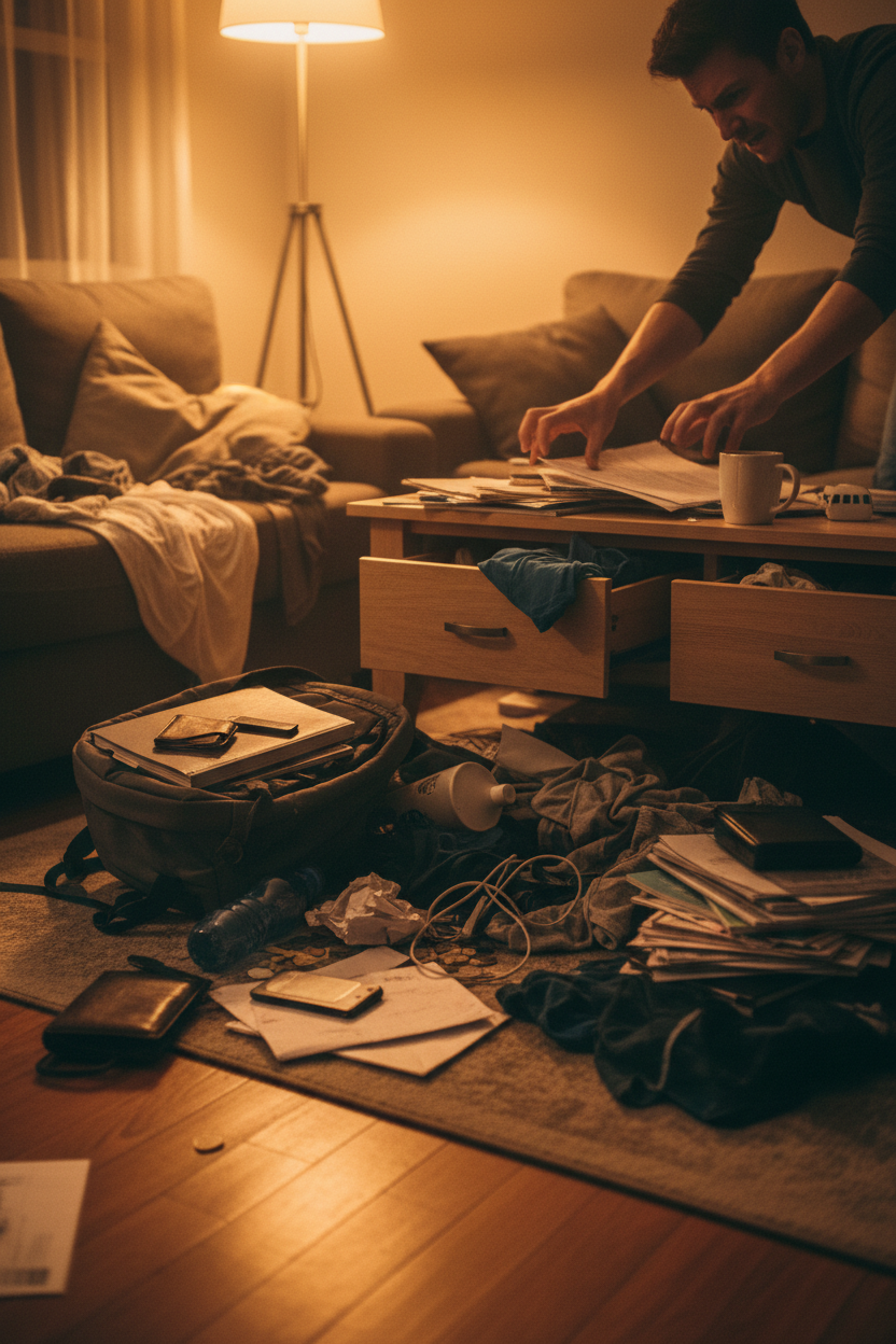 找不到东西的混乱场景