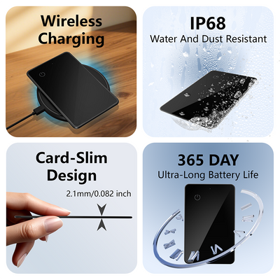 Smart Ultra Thin Wallet Tracker Card for Apple/android Dual System Key Luggage Gps Locator Tag Works with Google Find My Device P04-5