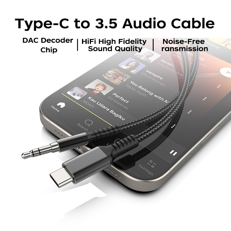 Cable de audio digital USB-C a 3.5 