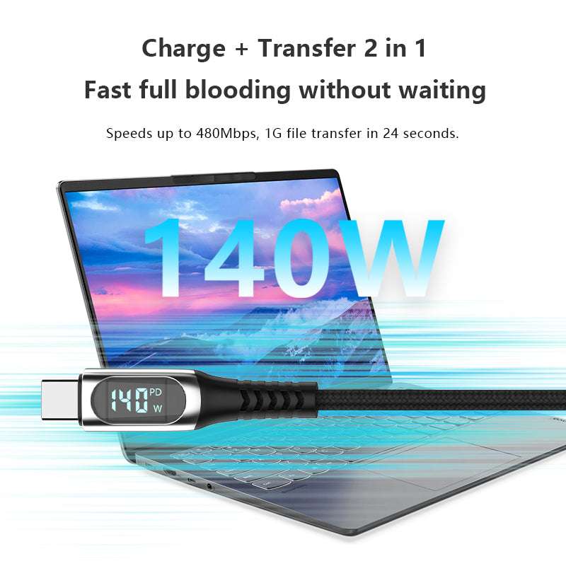 Cable de datos de aleación de zinc con pantalla digital