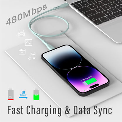 New arrivals mfi certified liquid silicone C-L usb cable fast charging For apple charging cable
