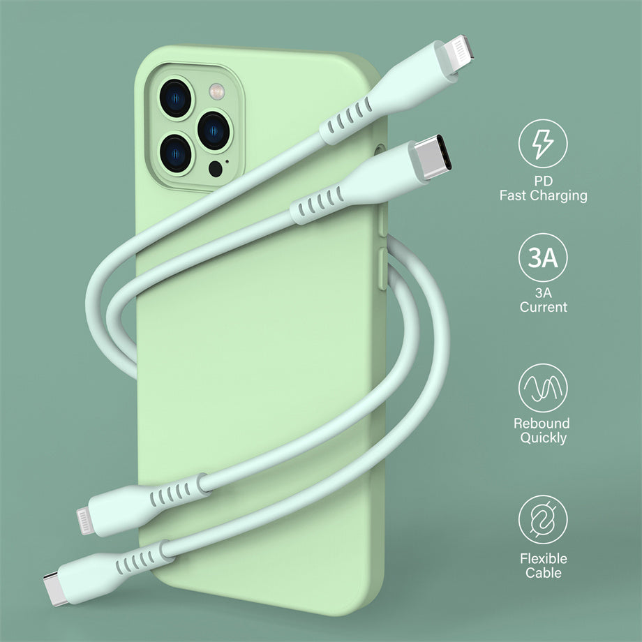 Cable USB CL de silicona líquida con certificación MFI, nuevo modelo, carga rápida para Apple. 