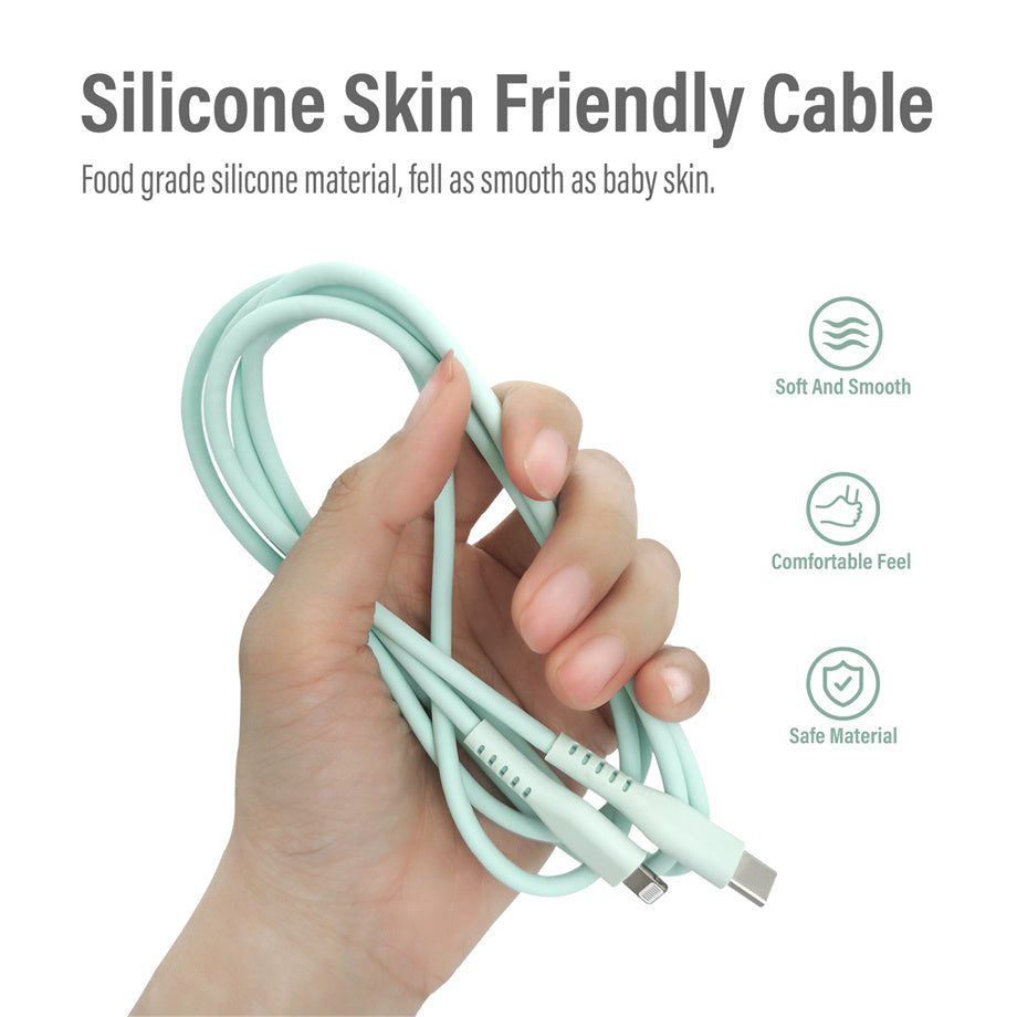 New arrivals mfi certified liquid silicone C-L usb cable fast charging For apple charging cable