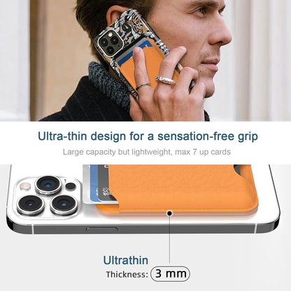 MagSafe Wallet with Apple Find My Support - Magnetic SIM Card Holder for iPhone 17/16/15/14/13/12 Series - Ultra-thin Leather 7-Card Slot Wallet,IP68 Water Resistant,GPS Support