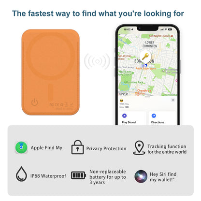 MagSafe Wallet with Apple Find My Support - Magnetic SIM Card Holder for iPhone 17/16/15/14/13/12 Series - Ultra-thin Leather 7-Card Slot Wallet,IP68 Water Resistant,GPS Support