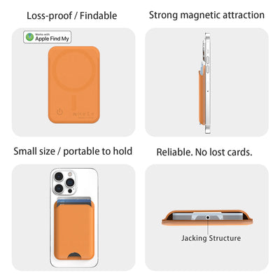 MagSafe Wallet with Apple Find My Support - Magnetic SIM Card Holder for iPhone 17/16/15/14/13/12 Series - Ultra-thin Leather 7-Card Slot Wallet,IP68 Water Resistant,GPS Support