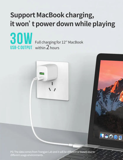 Fast Charge 3.0 USB Charger 30W QC USB Wall Charger US USB-C Power Adapter