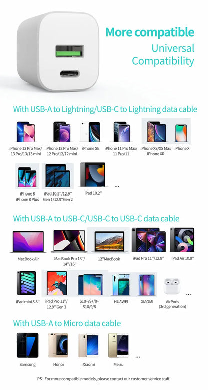 Fast Charge 3.0 USB Charger 30W QC USB Wall Charger US USB-C Power Adapter